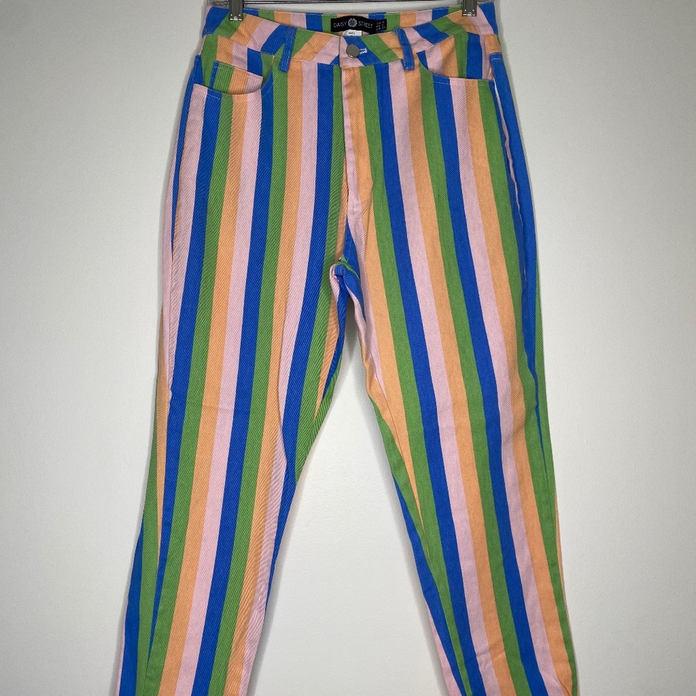 Daisy Street Colorful Striped Jeans